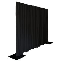 Pipe & Drape zwart, 3 meter hoog, flexibel per meter te huren voor professionele afscherming
