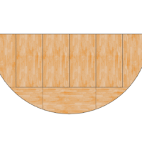 Cirkelpodium halve doorsnede 6 meter