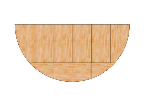 Cirkelpodium halve doorsnede 6 meter
